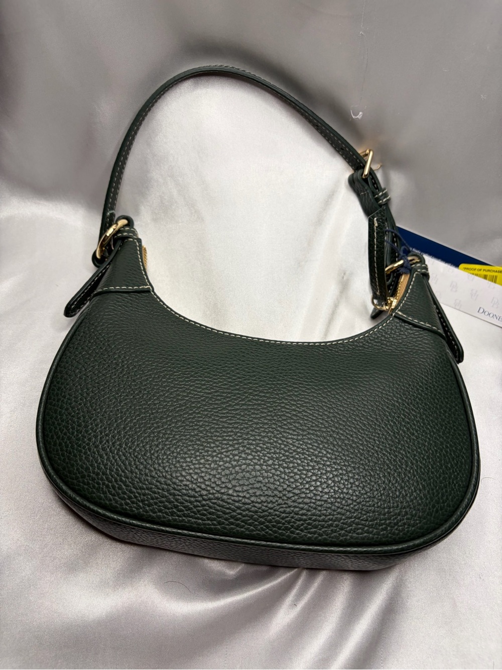Dooney & Bourke Dark Green Pebbled Leather Shoulder Hobo - Picture 2 of 8